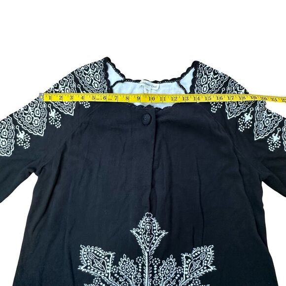 COLDWATER CREEK Black & White One Button Cardigan Cotton Blend Size Medium - Picture 8 of 13